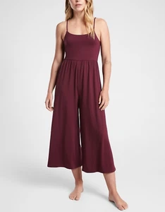 Athleta Women's Deep Burgundy Nighttime Bliss Sleep Romper Sz L - Picture 1 of 3