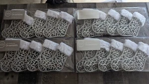 Silver Glitter Stocking With Fur Trim 20 Pc Set Brand New! - Picture 1 of 3