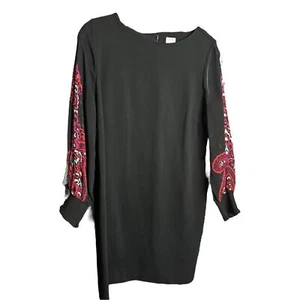 Chicos Black Ponte Balloon Sleeve Dress Size 2 (Large) - Picture 1 of 16