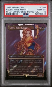 PSA 10 Magic the Gathering MTG FF Celes, Rune Knight Borderless Surge Foil 0209 - Picture 1 of 2