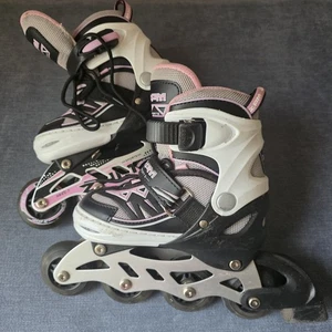 ZAM Sports Kid Adjustable Inline Roller Skates Pink Black Small 10C 13C Light Up - Picture 1 of 5