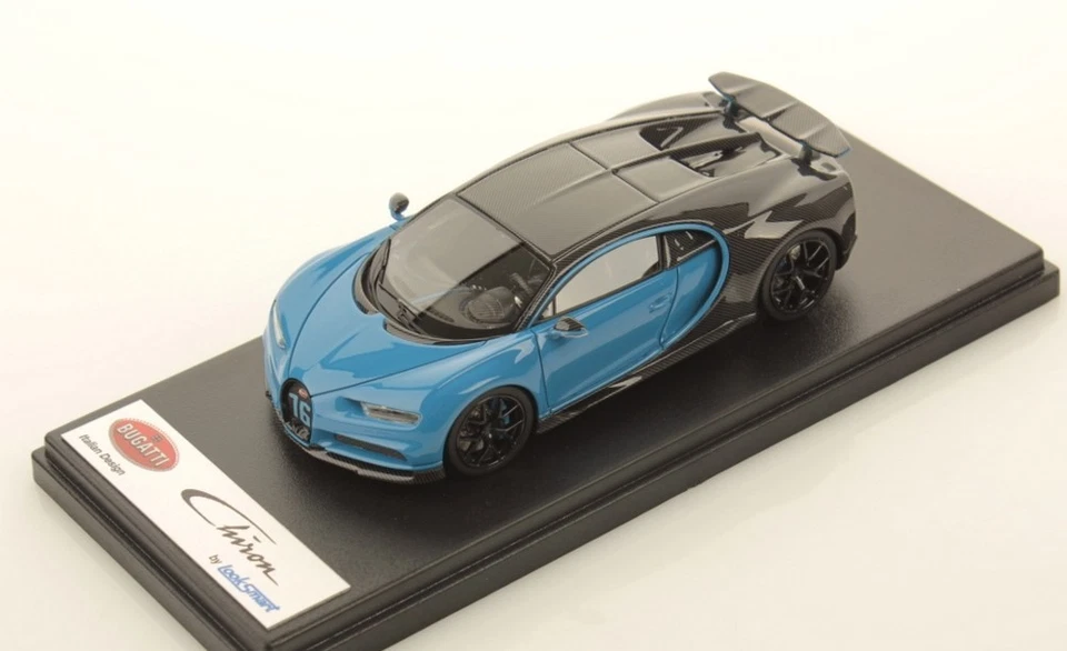 Bugatti Chiron Sport gris carbone/bleu Racing Français 2018 1/43 Looksmart - Photo 1/1