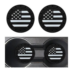 2 PIEZAS Portavasos Coche Posavasos, 2.75 Pulgadas Bandera Americana Bandera de Estados Unidos Inserto Automático Cu... - Imagen 1 de 6