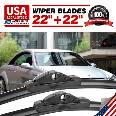 Juego de pares de limpiaparabrisas de 22"+22" para Mercedes-Benz CLK350 2006-2009 Foto 1 de 4