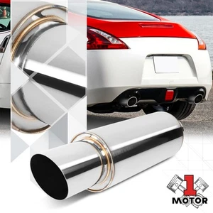 Punta silenciadora de escape recta diagonal de pared única de entrada universal de 2,25" - Imagen 1 de 5