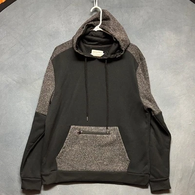 Smith & Mills Black Gray Fleece Hoodie Sweatshirt Men’s Large Skater Street - Image 1 of 4
