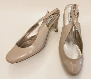 STEVE MADDEN Beige Patent Sling BackCourt Shoes Size 5.5 EU 38.5 - Picture 1 of 13