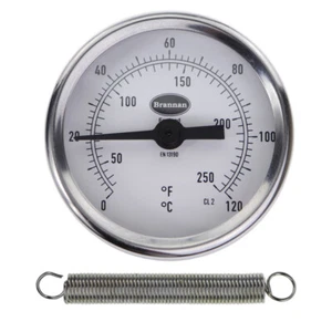 Clip On Pipe Thermometer 0 to 120 C&F - Hot Water Temperature Gauge - Picture 1 of 5