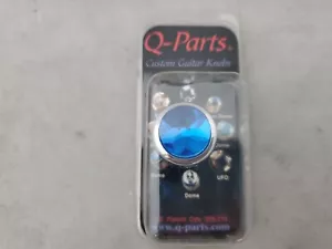 Q-Parts Guitar Knobs, Dome Chrome Blue Crystal, Ships Free - Picture 1 of 10