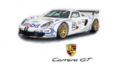 1:10 RC Clear Body Shell - Porsche Carrera GT with Mobil stickers suit Tamiya - Image 1 of 4