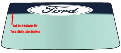 CALCOMANÍA TROQUELADA BANNER PARABRISAS PERSONALIZADA FORD - HERRAMIENTA DE APLICACIÓN INCLUIDA Foto 1 de 4