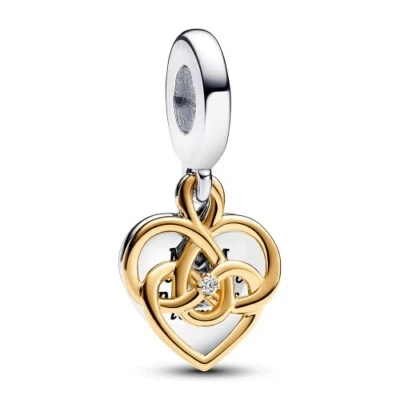 Pandora Gravierbarer Mama Doppelter Charm-Anhänger mit im Labor gezüchtetem Diam - Bild 1 von 3