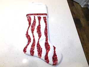 Frontgate Peppermint Swirl Christmas Stocking by Kim Seybert $199 NO MONOGRAM - Picture 1 of 6