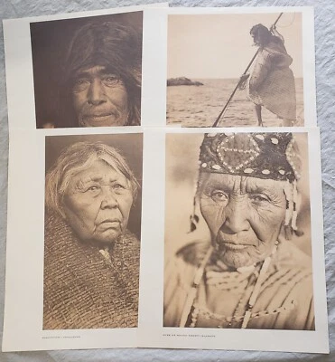 4 Large Edward Curtis Vintage Lithograph Photo  Prints Skokomish Modoc Nootka - Image 1 of 4