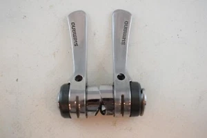 Shimano sis shifter set index / frinction 7 speed down tube braze on silver NOS - Picture 1 of 6