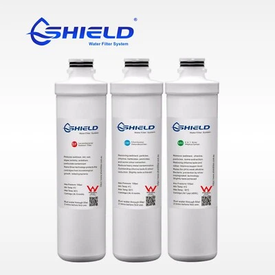 Shield 3 Stages Quick Change Water Filter System Replacement Cartridges  1 YEAR - image 1 of 3