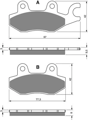 Triumph Daytona 900 (3 Cylinder) 1995 ( CC) - Brake Disc Pads Rear Goldfren S33 - Image 1 of 2