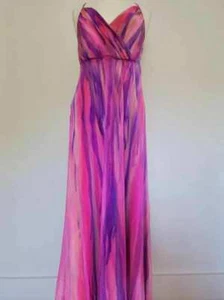 NEW Silk Maxi dress Summer blue purple pink maternity beach bridesmaid 10 12 14 - Picture 1 of 9