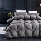 Three Geese Pinch Pleat Goose Feathers Down Comforter King Size Duvet Insert,750