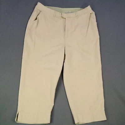 Pantalones para mujer ciervo blanco 100 % algodón tostado talla 20 W. Botón/Cremallera 38" Cintura Elástica Foto 1 de 4