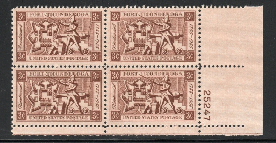 ALLY'S STAMPS US Plate Block Scott #1071 3c Fort Ticonderoga [4] MNH [STK] - Image 1 of 1
