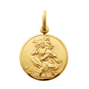 9ct Gold St Christopher Pendant medal and gift box - Chain not included - Picture 1 of 6