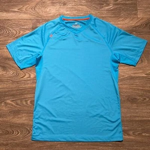 RHONE Medium Reign Short Sleeve Soft Sweat-Wicking Top Blue Activewear - Picture 1 of 6