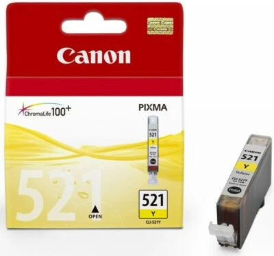 Genuine Canon CLI-521Y Yellow Ink Cartridge for Pixma iP3600 iP4600 iP4700 - Image 1 of 2