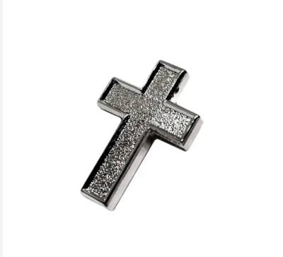 Prendedor de solapa cruz acrílico esmalte joyería cruz escritura cristiana religiosa Foto 1 de 4