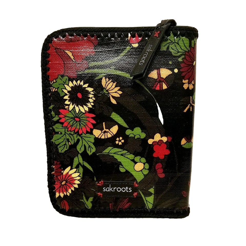 Sakroots Case iPad Kindle Tablet E book Reader Sleeve Zips Padded Black Floral - Image 1 of 4