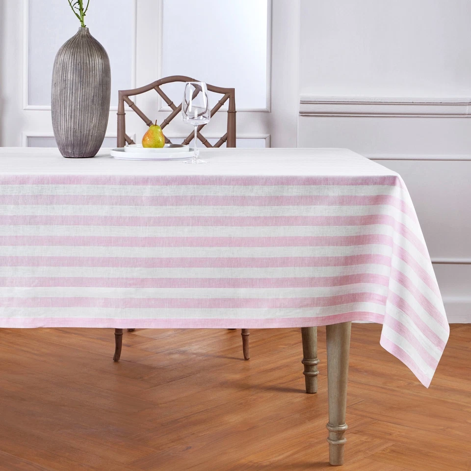 Solino Home 100% Pure Linen Tablecloth for Fall Dining Kitchen Sorrento Stripe - Image 1 of 1