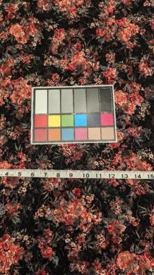 Black/Red/Pink Floral Stretch Lace 60"W - 1 yd - Image 1 of 4