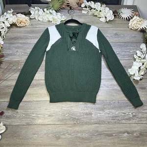 Emerson Street Clothing Cardigan Sweater Michigan State Spartans Football Green - Picture 1 of 12