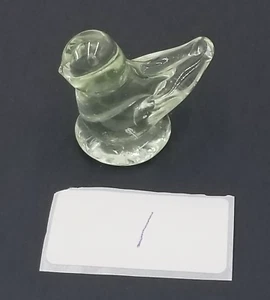 Signed RON RAY 1993 Clear Green Art Glass Bird Figurine Paperweight No. 1 - Picture 1 of 3