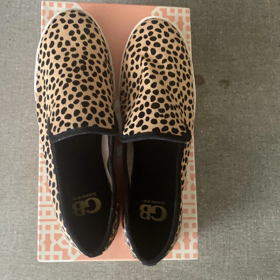 Gianni Bini Shoes 8.5 Animal Print Black/Tan Camping Out