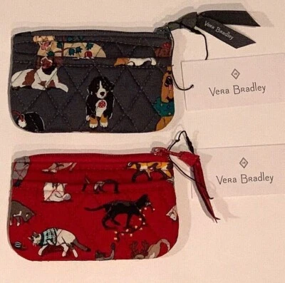 Vera Bradley Vacaciones Gatos o Vacaciones Perros Monedero Bolso Bolsa Nuevo con Etiquetas Foto 1 de 4