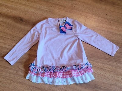 Top rosa manga larga edición rara con volantes niñas talla 4 Foto 1 de 4