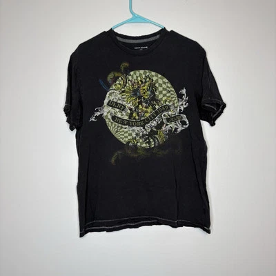 DKNY Jeans New York City 1989 Graphic Black Tee T-Shirt Men’s S Large Distress - Image 1 of 4