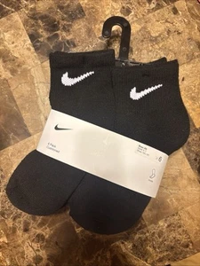 Nike Little Boys 6 Pack Cushioned Ankle Socks Black Size 10C-3Y - Picture 1 of 2