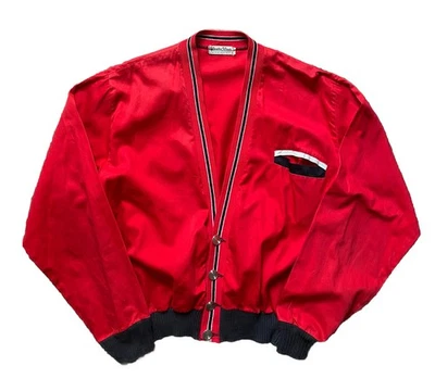 Vtg 50s cotton Jacket cardigan M/L rockabilly sportswear  - Image 1 of 4