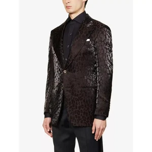 Tom Ford LEOPARD PRINT METALLIC WAVE EVENING JACKET Blazer O'connor- BNWT - Picture 1 of 5