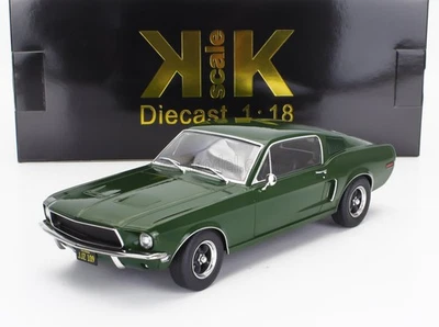 MODELLINO AUTO STATICO KK FORD MUSTANG GT FASTBACK COUPE 1968 VERDE SCALA 1/18 - Immagine 1 di 4