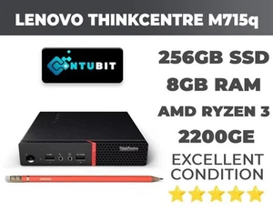 Lenovo Thinkcentre M715q Tiny | AMD Ryzen 3 2200G | 256GB SSD + 8GB RAM | A+ - Bild 1 von 6