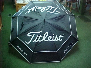 NEW TITLEIST TOUR DOUBLE CANOPY UMBRELLA ta23tdcu-01 BLACK & WHITE PRO V1 - Picture 1 of 11