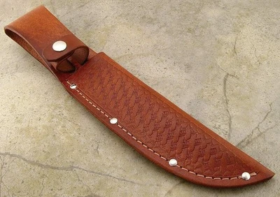 Funda para Cuchillo Cuero Tejido de Cesta hasta 6 1/4" Hoja Fija Estándar Recta Foto 1 de 3
