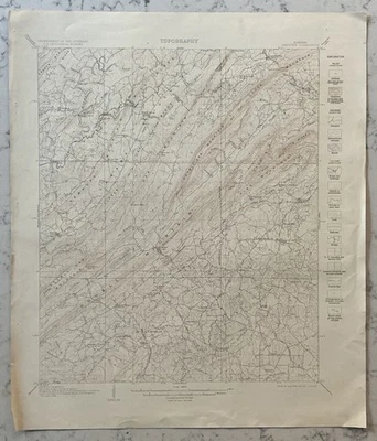 VINTAGE ORIG VANDIVER ALABAMA USGS GEOLOGICAL TOPO TOPOGRAPHICAL MAP 1927 A - Image 1 of 4