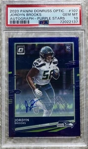 2020 DONRUSS OPTIC PURPLE STARS AUTO /35 JORDYN BROOKS PSA 10 - Picture 1 of 2