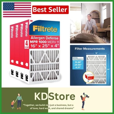 4-Pack MERV 11 Air Filters for Lenox & Honeywell HVAC Systems - Image 1 of 4