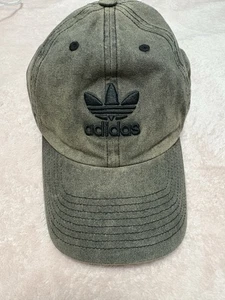 Gorra de béisbol Adidas gris desteñida estilo denim negra con logotipo bordado ajustable - Imagen 1 de 6