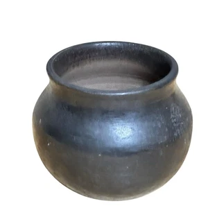 Pot à poterie Pueblo Blackware argile brune enroulée à la main San Ildefonso 2,5 lbs - Photo 1/14